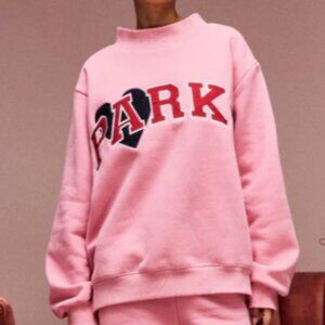 PARKE fleece Jean Heart Varsity Mockneck - NWT Size L/XL